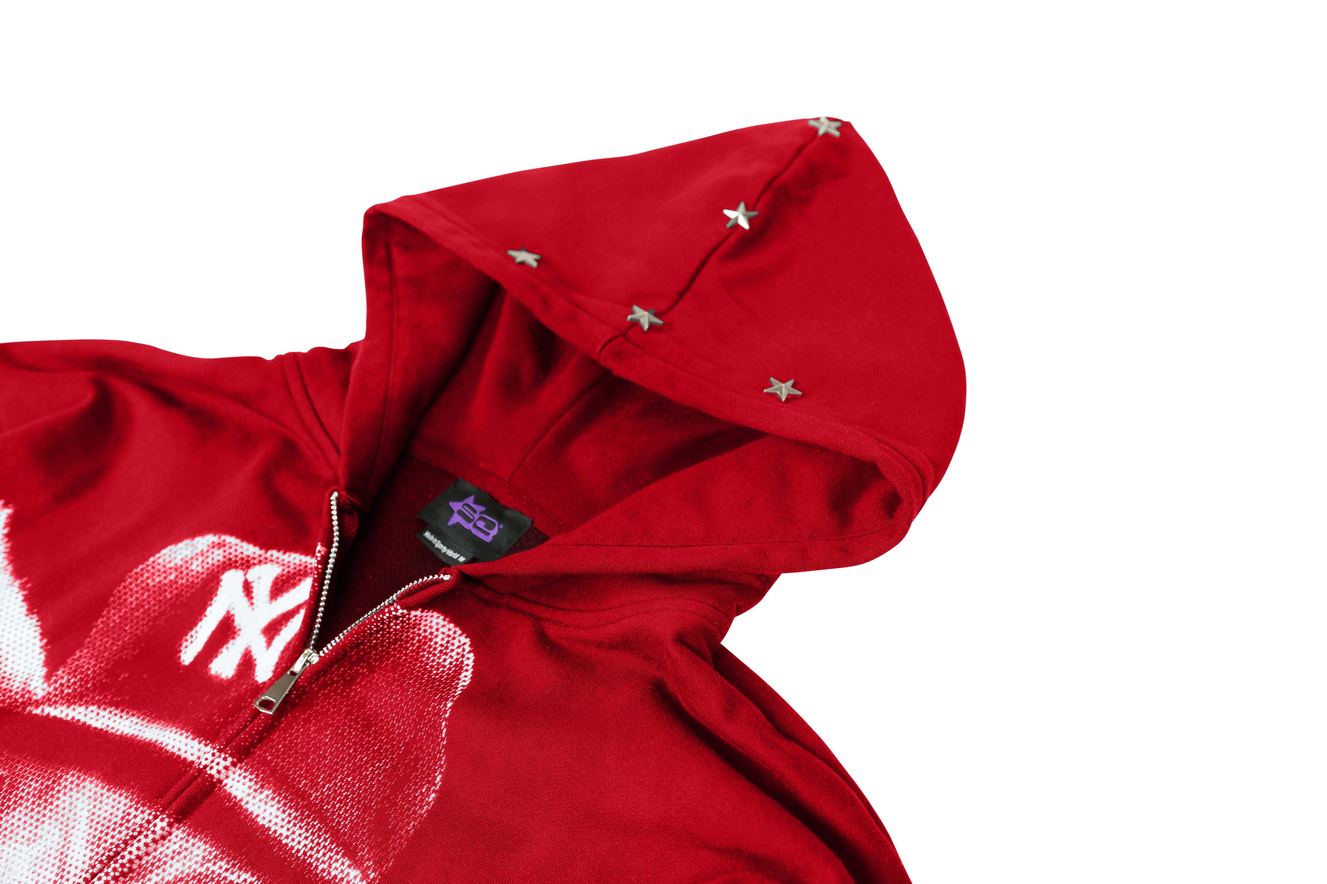 Goated Zip Up Hoodie (Red)